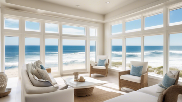 e top 5 stylish window designs for oceanside homes, showcasing a variety of window styles that blend seamlessly with coastal architecture. Each window desi